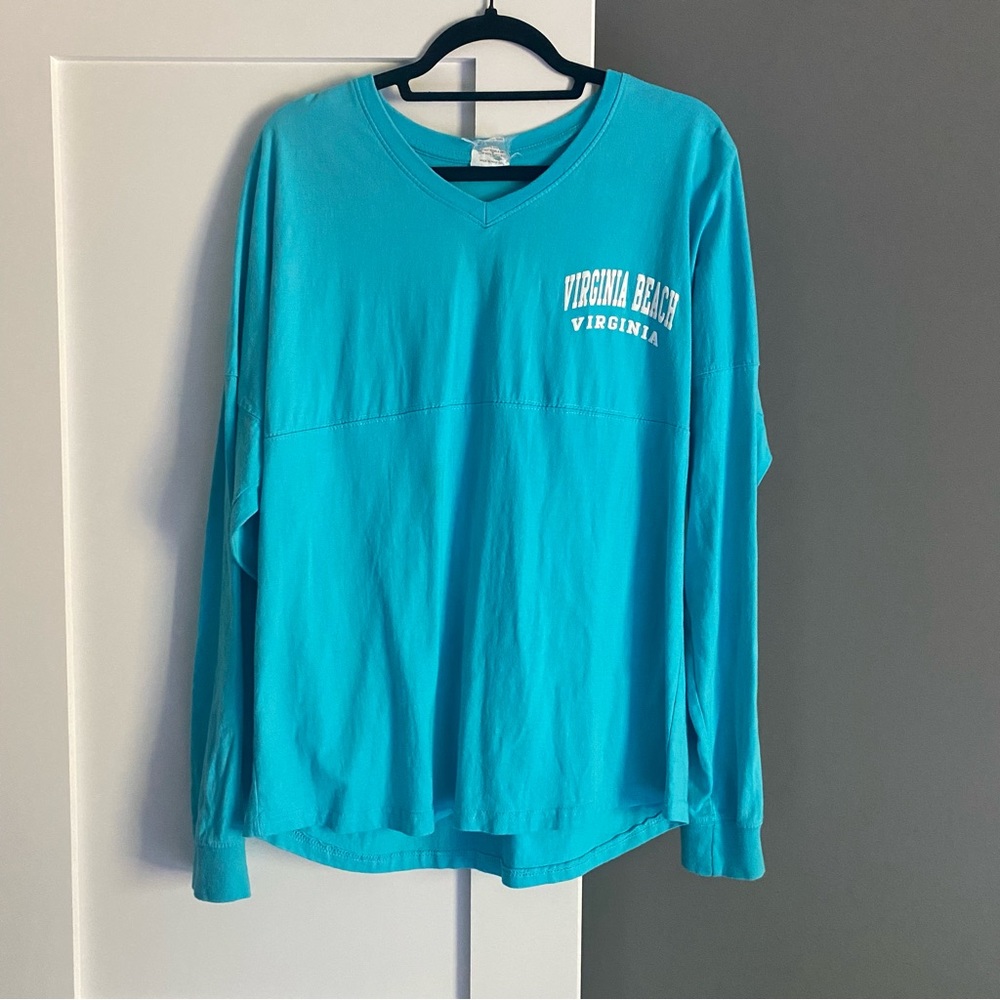 Peace Virginia Beach Virginia Long Sleeve Top Blue